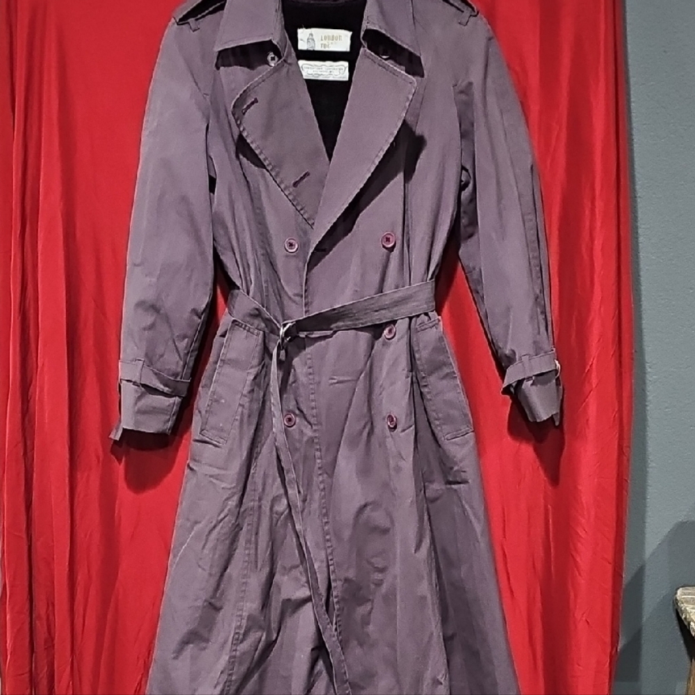London Fog Purple Trench Coat - Classic Belted Style